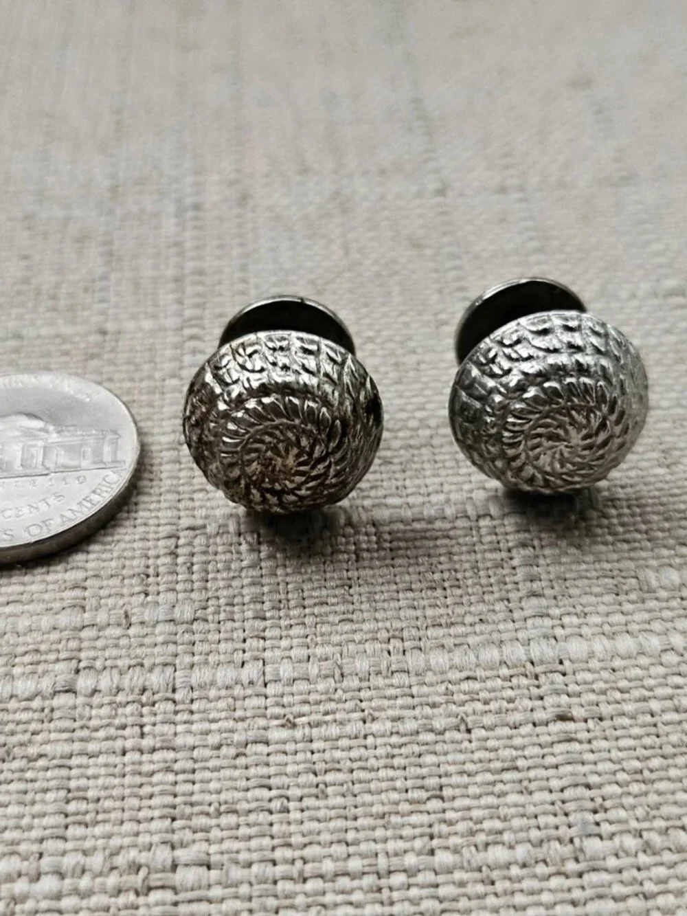 Vintage Cufflinks Gunmetal Tone Dress Shirt Cuff Links Stud Fashion Jewelry